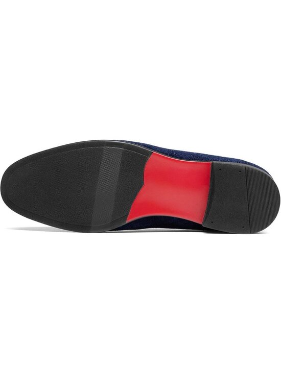 Bruno Marc Men\'s Dark Blue Velvet Loafers Slip On Tuxedo Comfortable Party Shoes main image 4